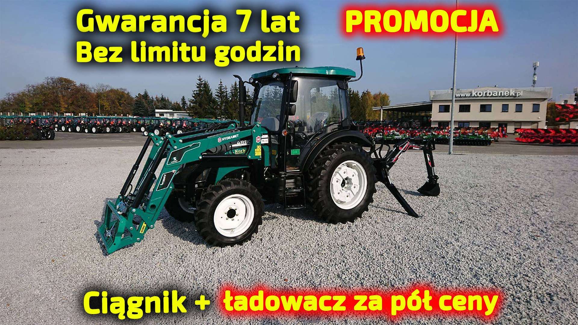 Ciągnik rolniczy Arbos 3075 widok przodu z lewej strony