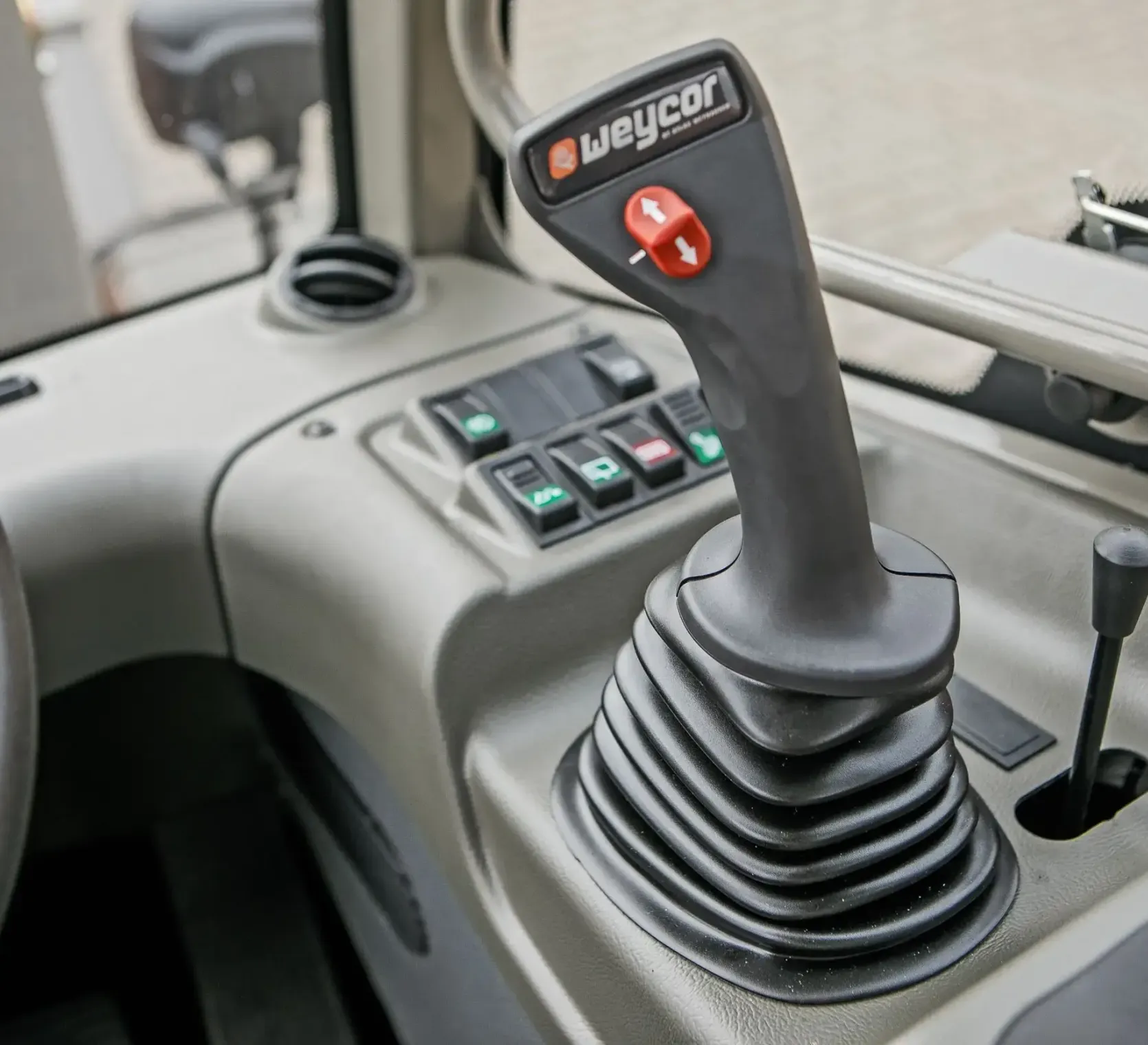 Ładowarka przegubowa Atlas Weycor AR400 Yanmar kabina joystick panel sterowania