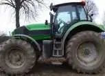 Lewy bok zadbanego używanego ciagnika rolniczego Deutz Fahr X 710 