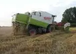Używany Kombajn Claas Lexion 430 rok produkcji 2003 podczas koszenia 