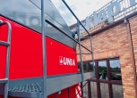 Duża ogromna przyczepa przeladowcza unia group bizon 36 3-osiowa plac korbanek