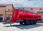 Duża ogromna przyczepa przeladowcza unia group bizon 36 3-osiowa plac korbanek