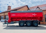 Duża ogromna przyczepa przeladowcza unia group bizon 36 3-osiowa plac korbanek
