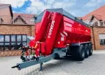 Duża ogromna przyczepa przeladowcza unia group bizon 36 3-osiowa plac korbanek