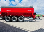 Duża ogromna przyczepa przeladowcza unia group bizon 36 3-osiowa plac korbanek