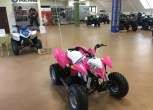Quad POLARIS OUTLAW 110 na salonie quadów spółki Korbanek w tle inne modele Polaris 