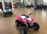 Quad POLARIS OUTLAW 110 na salonie quadów spółki Korbanek w tle inne modele Polaris 