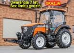 Ciągnik rolniczy Arbos 3055 widok przodu z lewej strony
