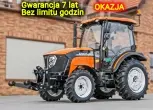Ciągnik rolniczy Arbos 3055 widok przodu z lewej strony