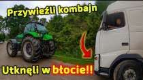 Embedded thumbnail for Rolnik z Podlasia w Jośkach 30 KM od Plutycz odbiera nowy kombajn Transport utknął w błocie!!