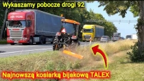 Embedded thumbnail for Premiera kosiarki Talex EVO z komunalnym ciągnikiem na poboczu drogi 92