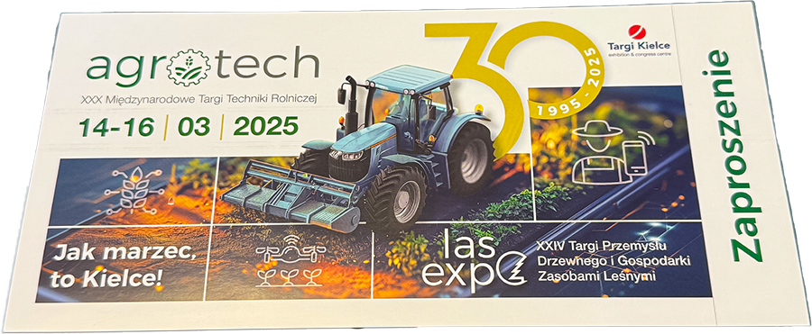 Bilet ZA DARMO na targi Agrotech Kielce 2025