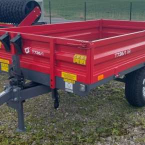 T736/1 firmy Metal-Fach to jednoosiowa wywrotka rolnicza o ładowności 840 kg