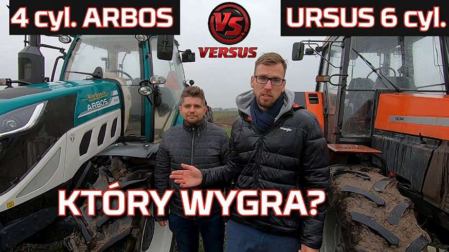 Tapeta Traktor Ursus 1634 vs ciągnik Arbos Który wygra 6 cylindrów czy 4 cylindry Test na polu w orce 2019 www.korbanek.pl