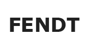 Duże logo maszyn rolniczych Fendt - czerna litery na białym tle 