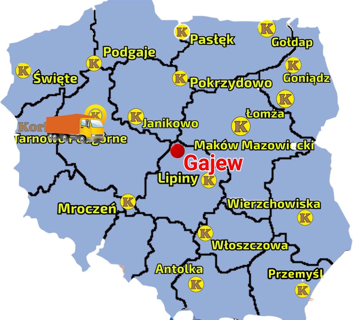 Mapa - gdzie znajduje się gospodstrstwo Pana Tomasza