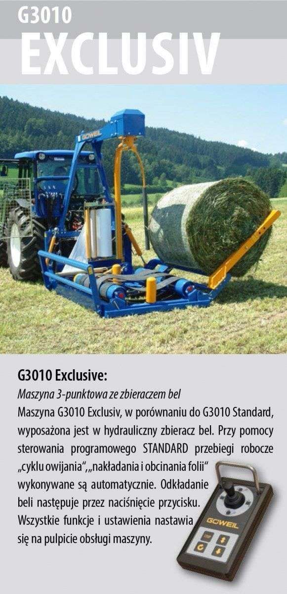 Owijarka Göweil G3010 Exclusiv opis wyposażenia na korbanek.pl Owijarka Göweil G3010 Exclusiv opis wyposażenia
