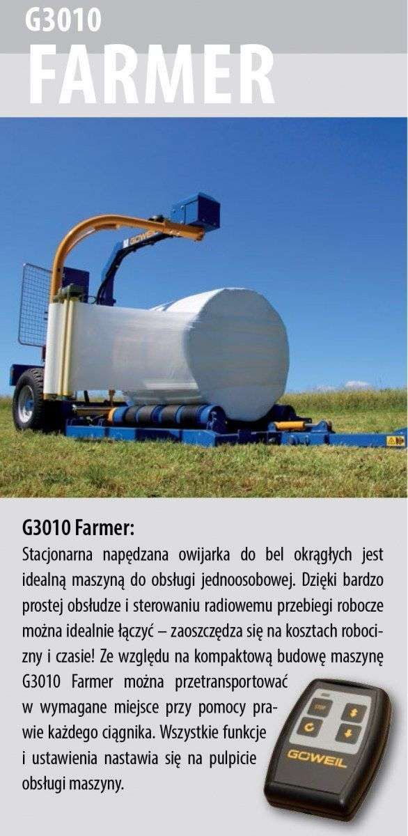 Owijarka Göweil G3010 Farmer opis wyposażenia na korbanek.pl Owijarka Göweil G3010 Farmer opis wyposażenia