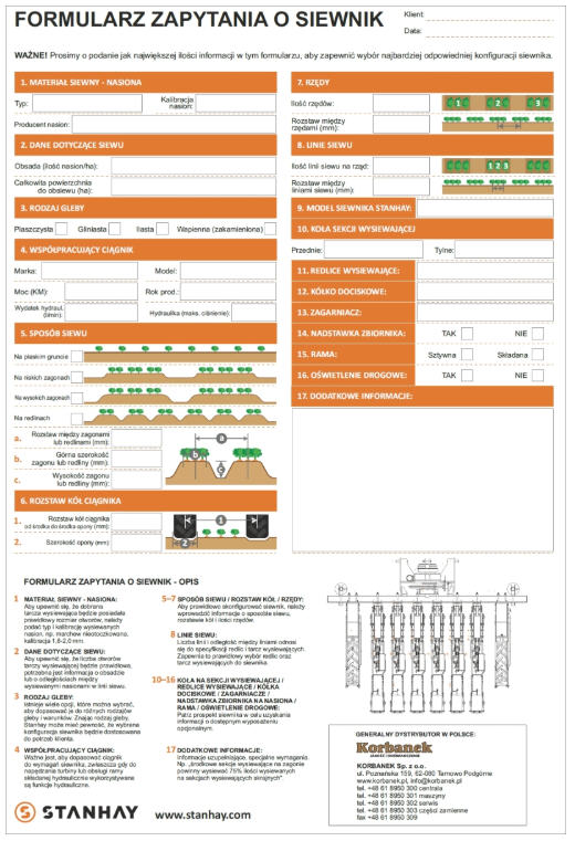 Dobór konfiguracji siewnika Stanhay odp na Twoje gospodarstwo ułatwia wypełnienie tego formularza