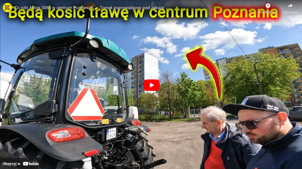 Dostawa ciągnika do centrum Poznania