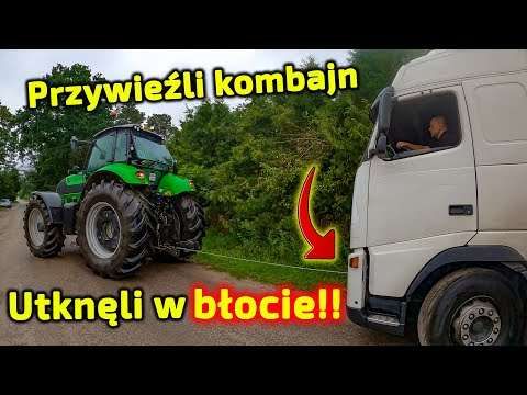 Embedded thumbnail for Rolnik z Podlasia w Jośkach 30 KM od Plutycz odbiera nowy kombajn Transport utknął w błocie!!