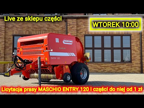 Embedded thumbnail for Na żywo ze sklepu części Licytujemy prasę Maschio ENTRY 120 od 1 zł