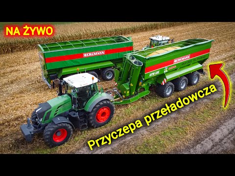 Embedded thumbnail for NA ŻYWO Praca przyczepy przeładowczej podczas żniw marki Bergmann jak u Jockerfarm