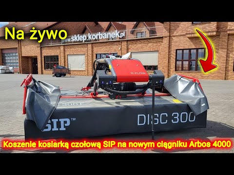 Embedded thumbnail for Live z terenu Koszenie kosiarką czołową SIP na ciągniku Arbos serii 4000 na żywo