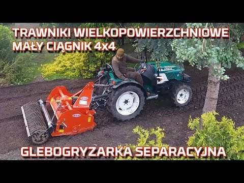 Embedded thumbnail for Mały ciągnik 4x4  Glebogryzarka separacyjna Trawniki wielkopowierzchniowe